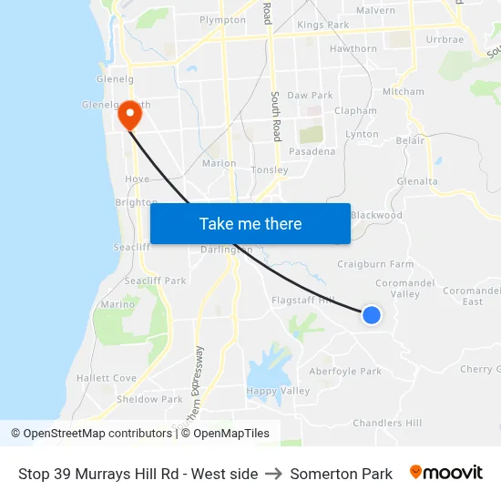 Stop 39 Murrays Hill Rd - West side to Somerton Park map
