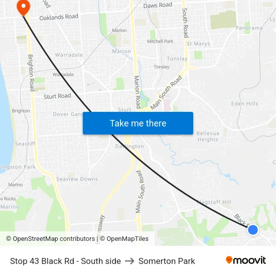 Stop 43 Black Rd - South side to Somerton Park map