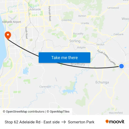 Stop 62 Adelaide Rd - East side to Somerton Park map