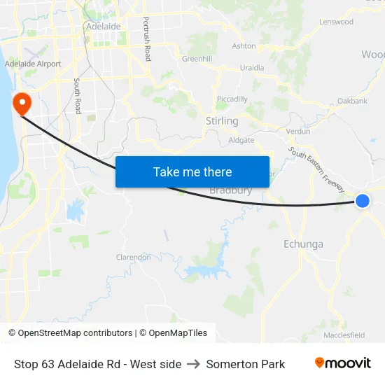 Stop 63 Adelaide Rd - West side to Somerton Park map