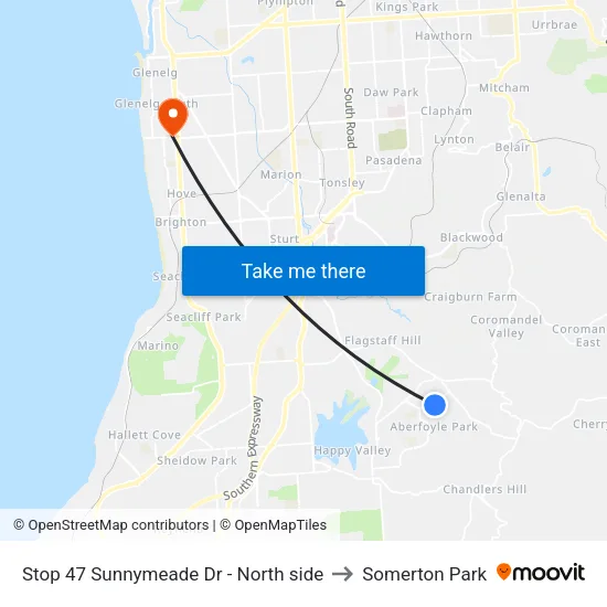 Stop 47 Sunnymeade Dr - North side to Somerton Park map