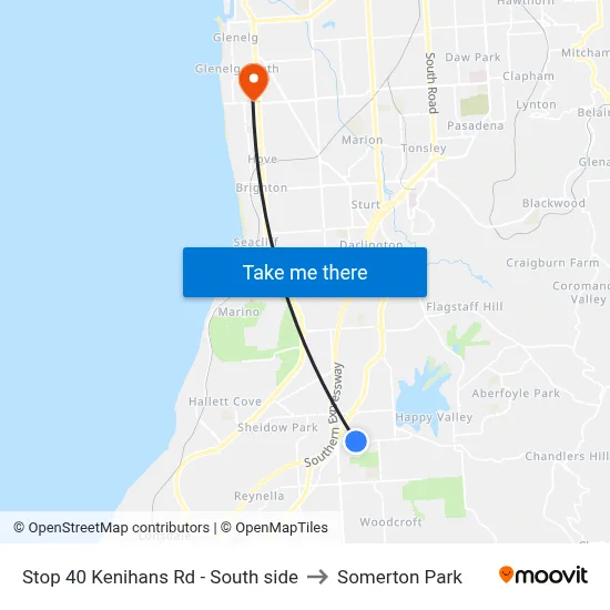 Stop 40 Kenihans Rd - South side to Somerton Park map