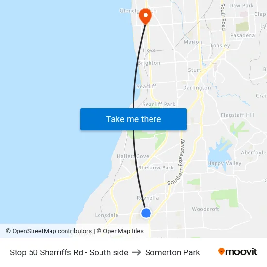 Stop 50 Sherriffs Rd - South side to Somerton Park map