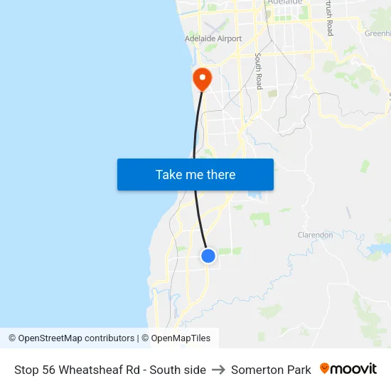 Stop 56 Wheatsheaf Rd - South side to Somerton Park map