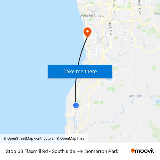 Stop 63 Flaxmill Rd - South side to Somerton Park map