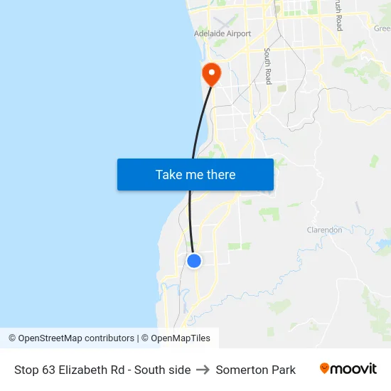 Stop 63 Elizabeth Rd - South side to Somerton Park map