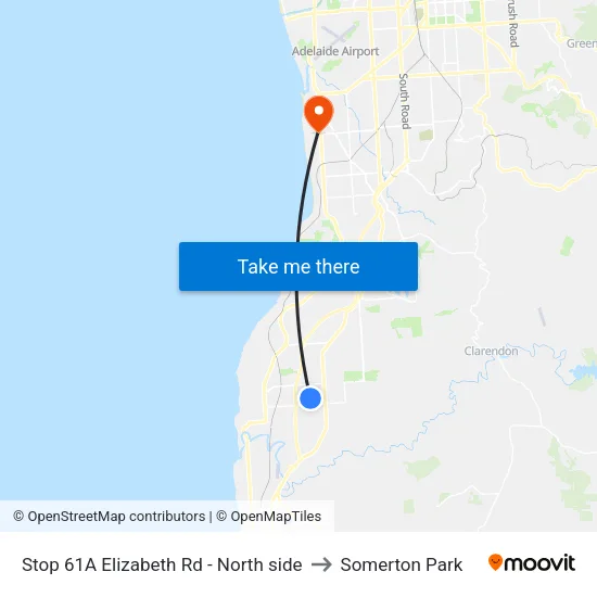 Stop 61A Elizabeth Rd - North side to Somerton Park map
