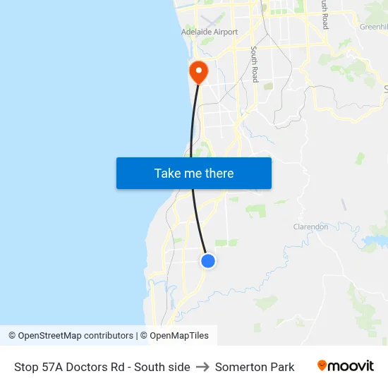 Stop 57A Doctors Rd - South side to Somerton Park map