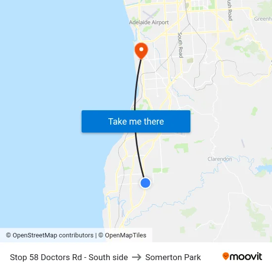 Stop 58 Doctors Rd - South side to Somerton Park map