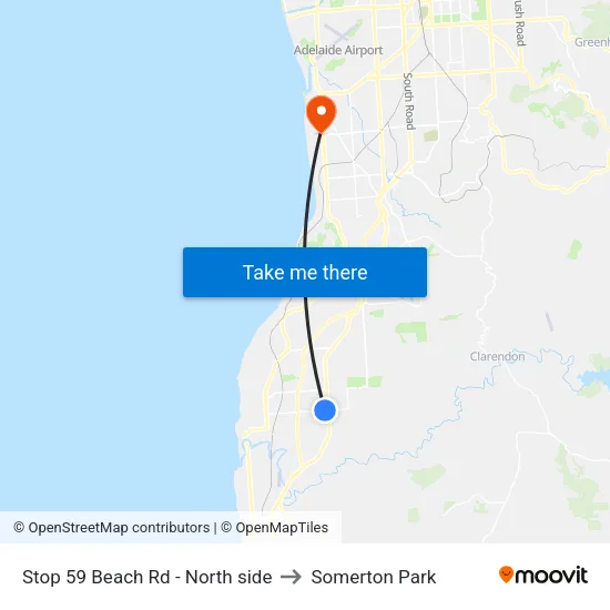 Stop 59 Beach Rd - North side to Somerton Park map