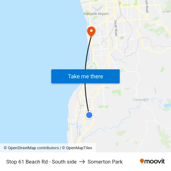 Stop 61 Beach Rd - South side to Somerton Park map
