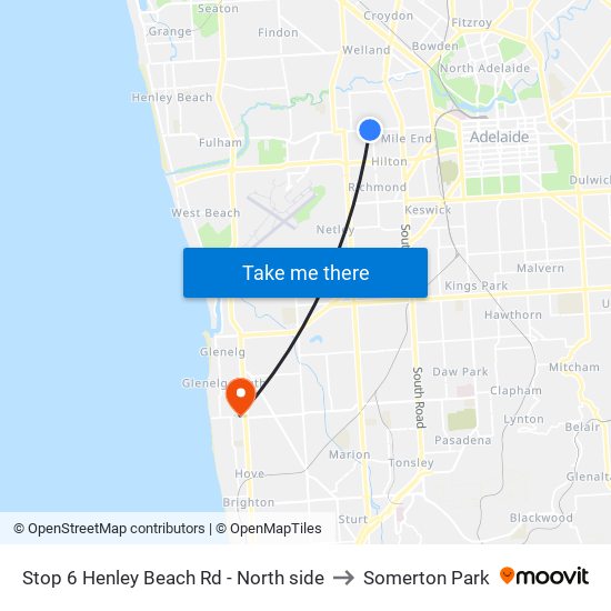 Stop 6 Henley Beach Rd - North side to Somerton Park map