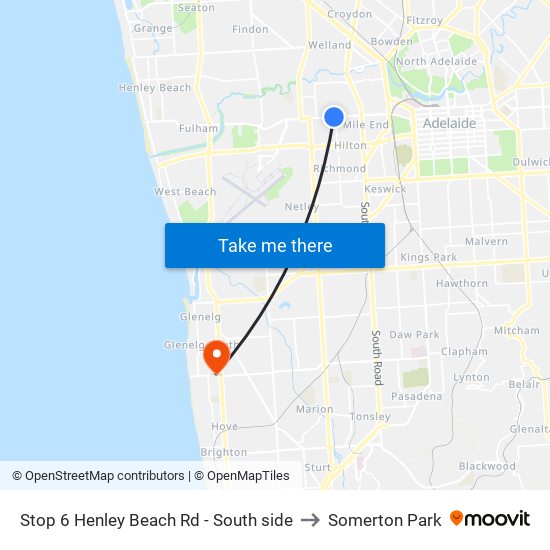 Stop 6 Henley Beach Rd - South side to Somerton Park map