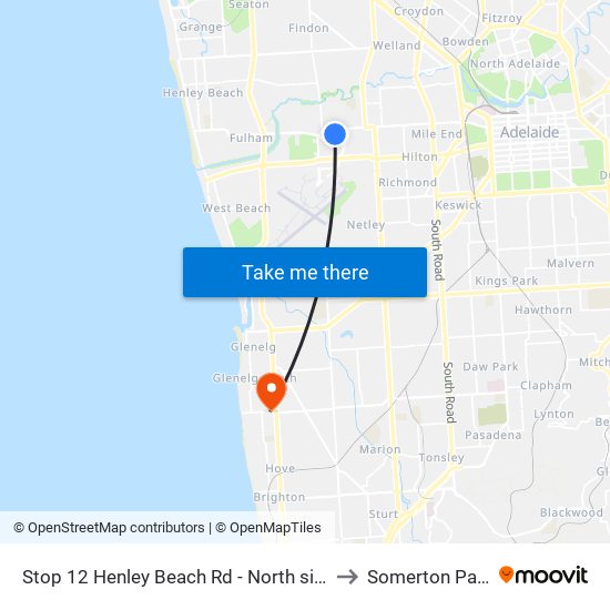 Stop 12 Henley Beach Rd - North side to Somerton Park map