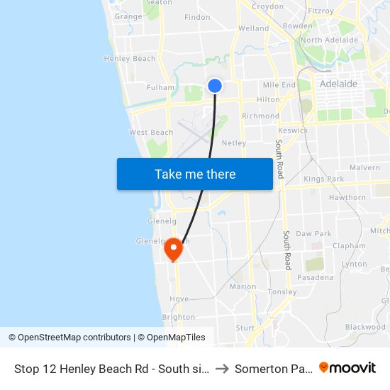 Stop 12 Henley Beach Rd - South side to Somerton Park map