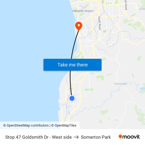 Stop 47 Goldsmith Dr - West side to Somerton Park map