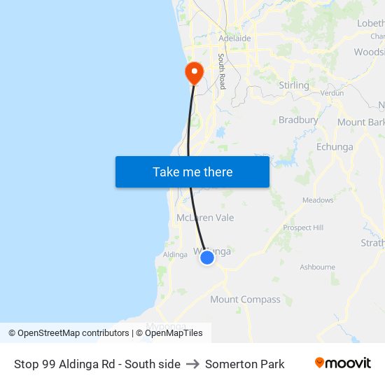 Stop 99 Aldinga Rd - South side to Somerton Park map