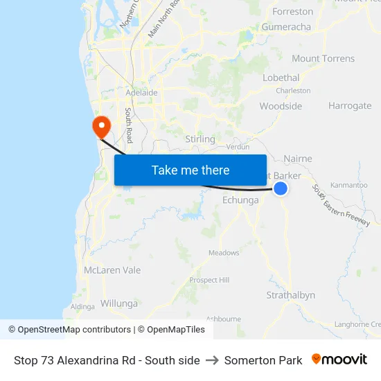 Stop 73 Alexandrina Rd - South side to Somerton Park map