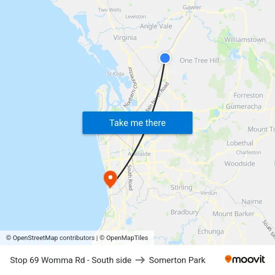 Stop 69 Womma Rd - South side to Somerton Park map