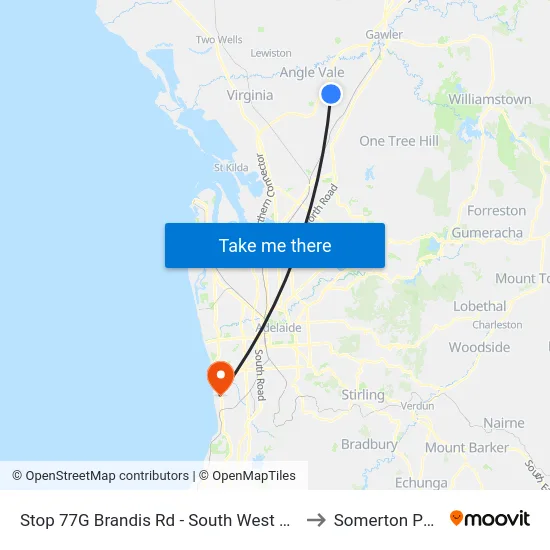 Stop 77G Brandis Rd - South West side to Somerton Park map