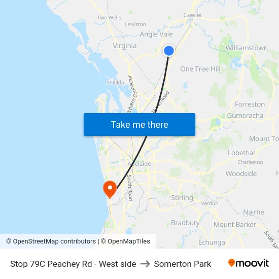 Stop 79C Peachey Rd - West side to Somerton Park map