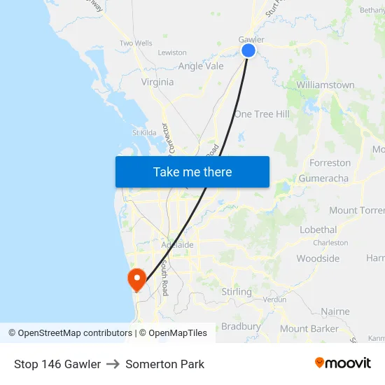 Stop 146 Gawler to Somerton Park map