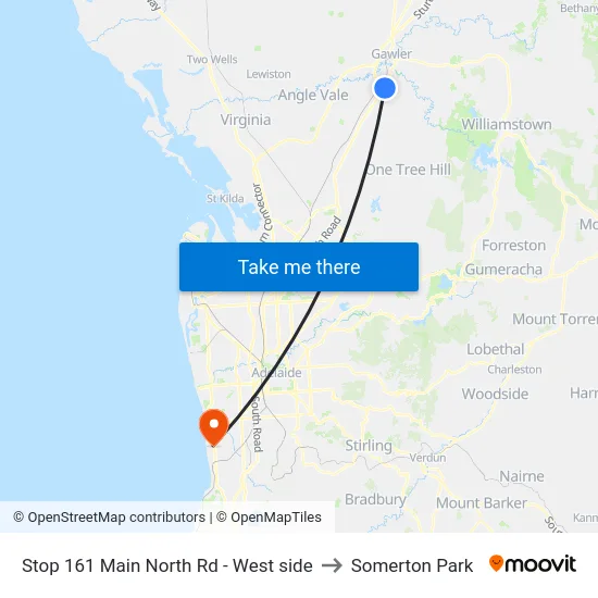Stop 161 Main North Rd - West side to Somerton Park map