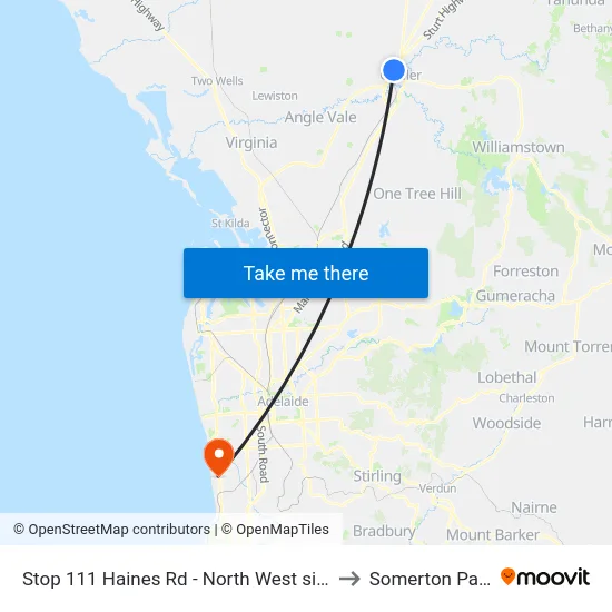 Stop 111 Haines Rd - North West side to Somerton Park map
