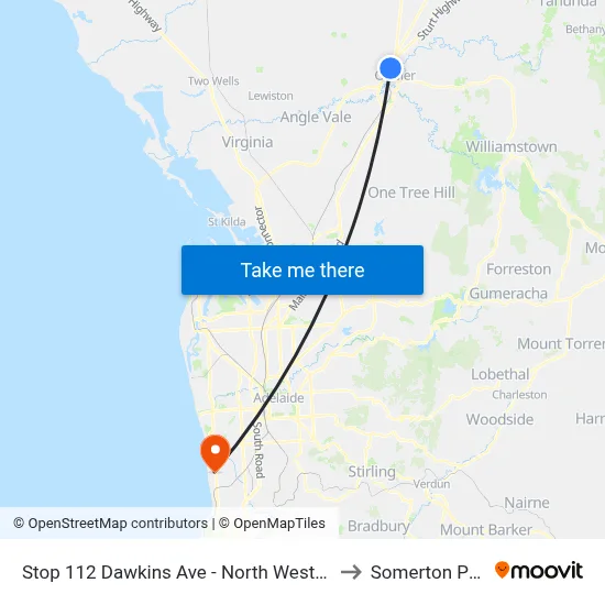 Stop 112 Dawkins Ave - North West side to Somerton Park map