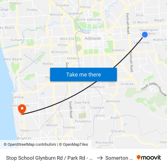 Stop School Glynburn Rd / Park Rd - West side to Somerton Park map