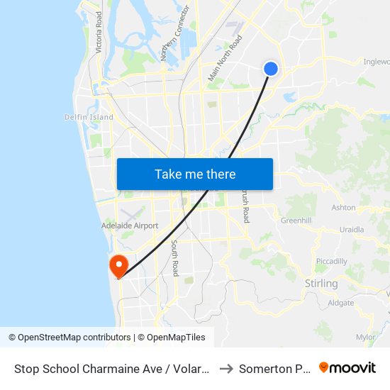 Stop School Charmaine Ave / Volare Ave to Somerton Park map