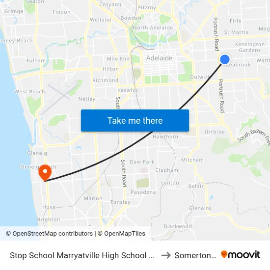 Stop School Marryatville High School Kensington Rd to Somerton Park map