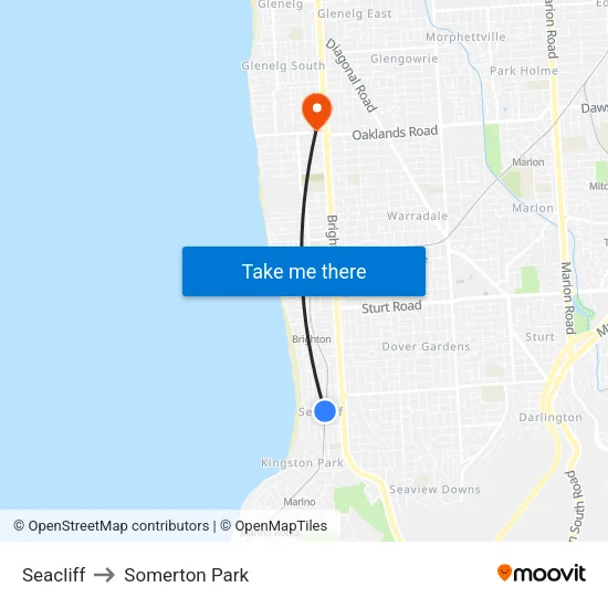 Seacliff to Somerton Park map