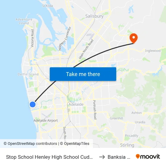 Stop School Henley High School Cudmore Tce to Banksia Park map