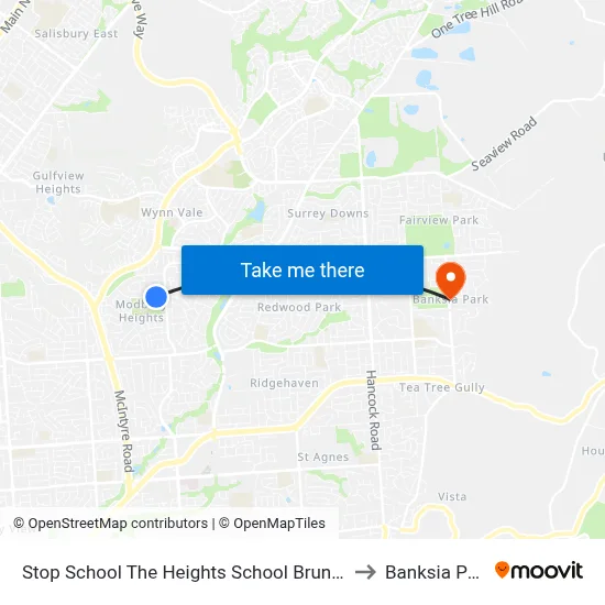 Stop School The Heights School Brunel Dr to Banksia Park map