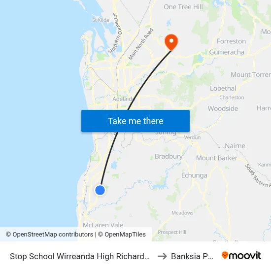 Stop School Wirreanda High Richards Dr to Banksia Park map
