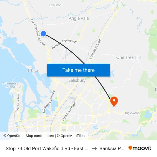 Stop 73 Old Port Wakefield Rd - East side to Banksia Park map