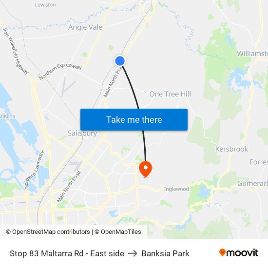 Stop 83 Maltarra Rd - East side to Banksia Park map