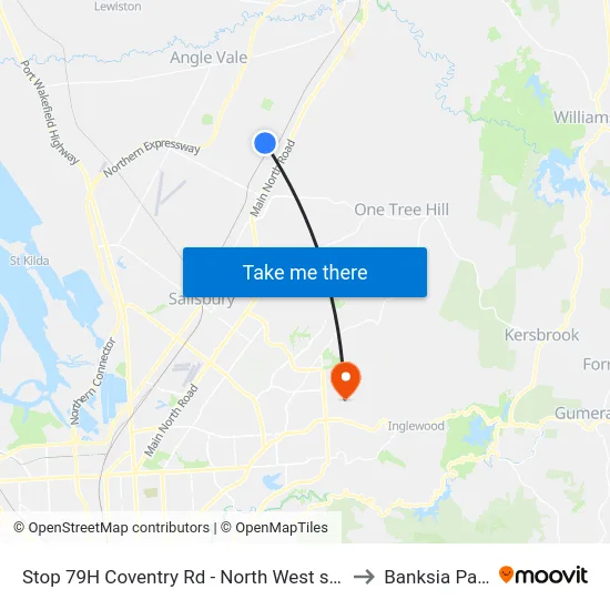 Stop 79H Coventry Rd - North West side to Banksia Park map