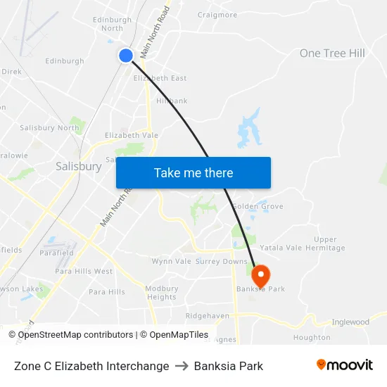 Zone C Elizabeth Interchange to Banksia Park map
