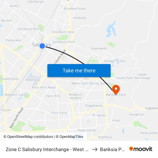 Zone C Salisbury Interchange - West Side to Banksia Park map