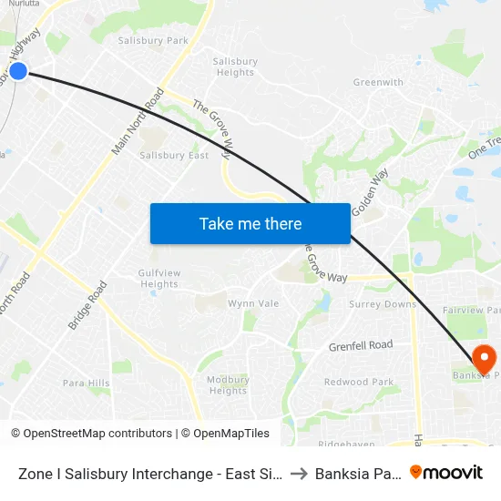 Zone I Salisbury Interchange - East Side to Banksia Park map