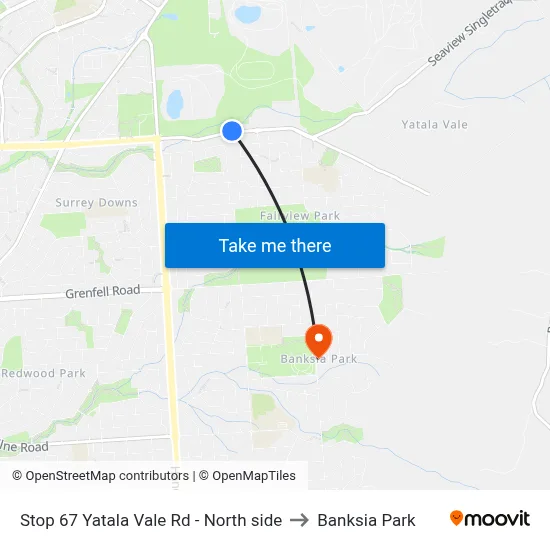 Stop 67 Yatala Vale Rd - North side to Banksia Park map