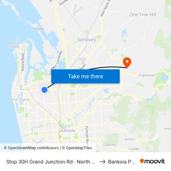 Stop 30H Grand Junction Rd - North side to Banksia Park map