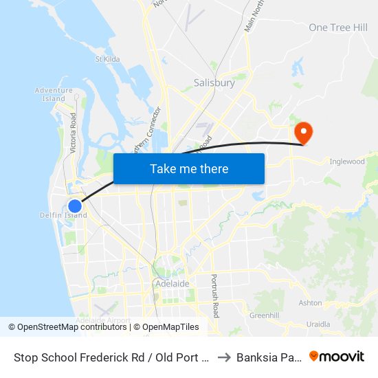 Stop School Frederick Rd / Old Port Rd to Banksia Park map