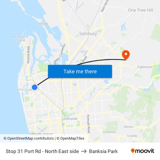 Stop 31 Port Rd - North East side to Banksia Park map