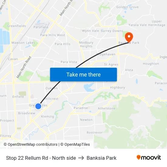 Stop 22 Rellum Rd - North side to Banksia Park map