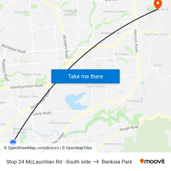 Stop 24 McLauchlan Rd - South side to Banksia Park map