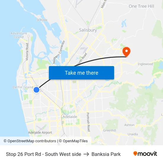 Stop 26 Port Rd - South West side to Banksia Park map
