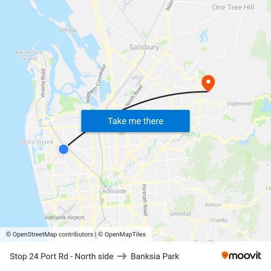 Stop 24 Port Rd - North side to Banksia Park map
